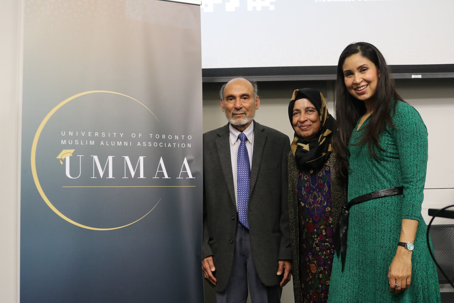 Dr. Mobashsher Khan (left) with his wife (centre), and daughter (right)